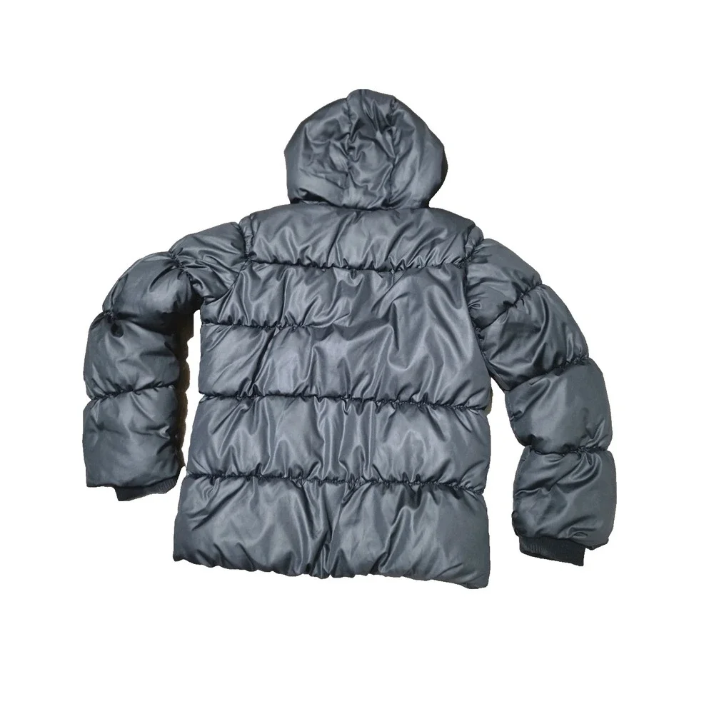 Old Navy Girl's Frost-Free Quilted Black‎ Jacket Hooded Winter Puffer Coat Sz L